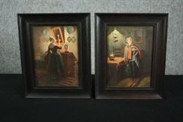 A pair of Edwardian prints. Framed and glazed. Signed in the plate lower left. H.34 W.27cm. (each)