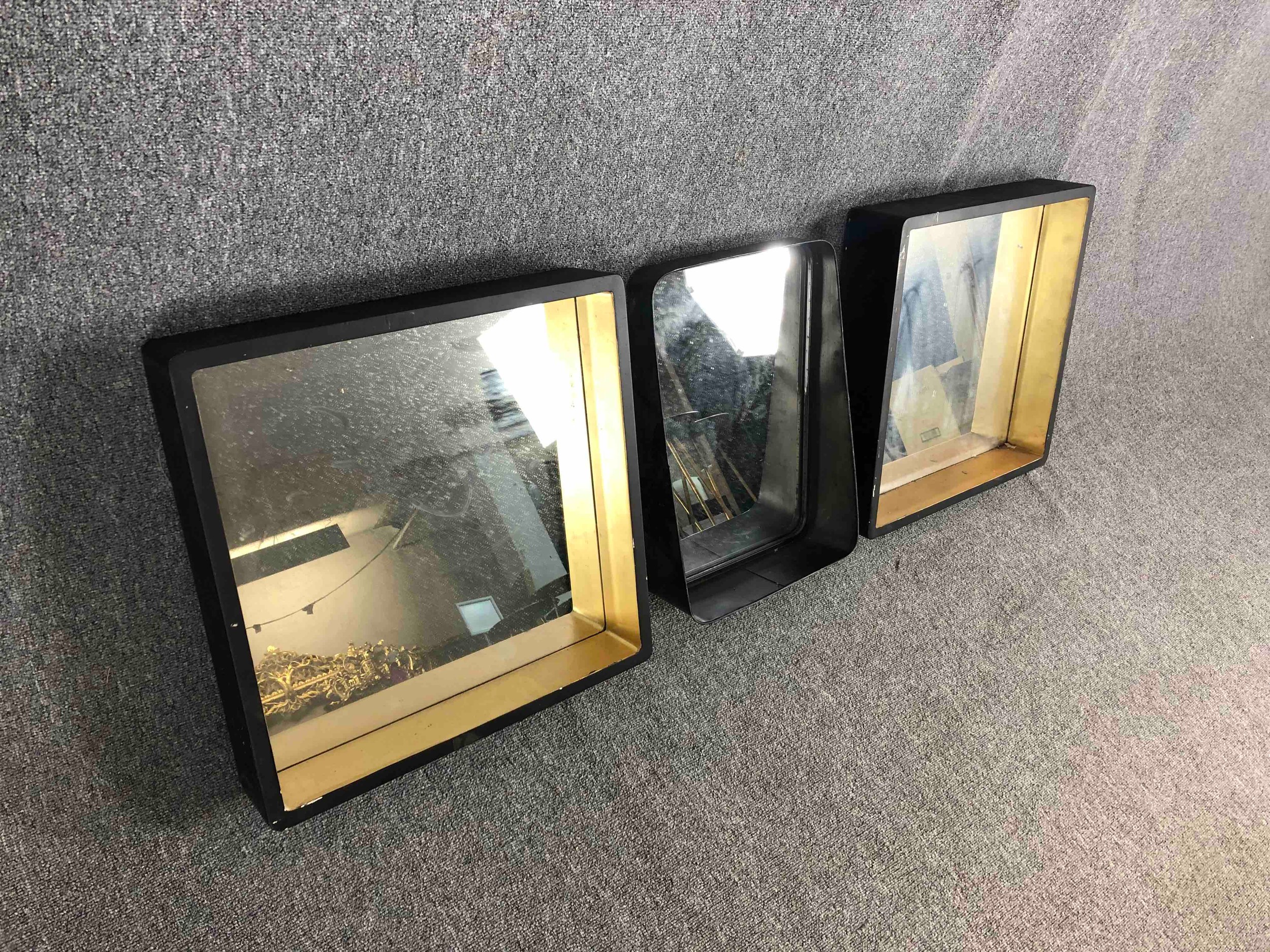 A pair of contemporary mirrors and another similar. H.53 W.53cm. (each) - Image 2 of 7