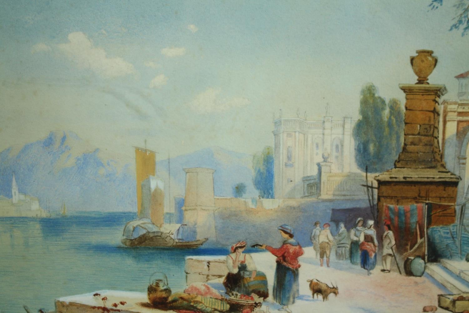 A late nineteenth century watercolour. The Italian lakes. Unsigned but similar in style and