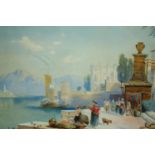 A late nineteenth century watercolour. The Italian lakes. Unsigned but similar in style and