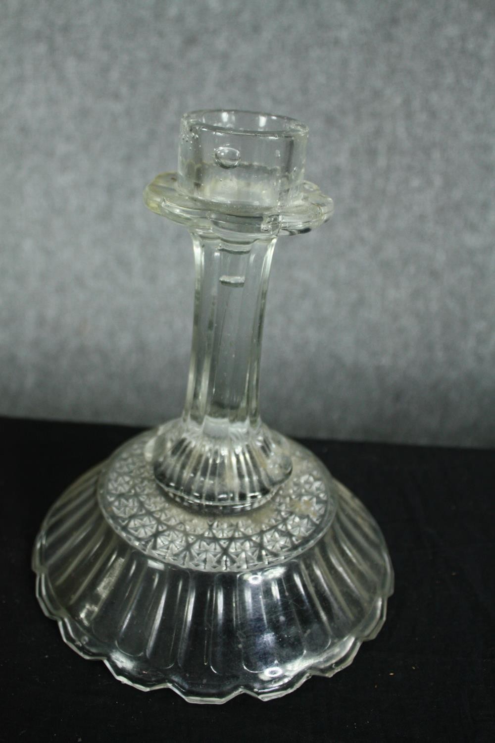 An assortment of early twentieth century glassware including a candlestick, decanter, and lime green - Image 6 of 6