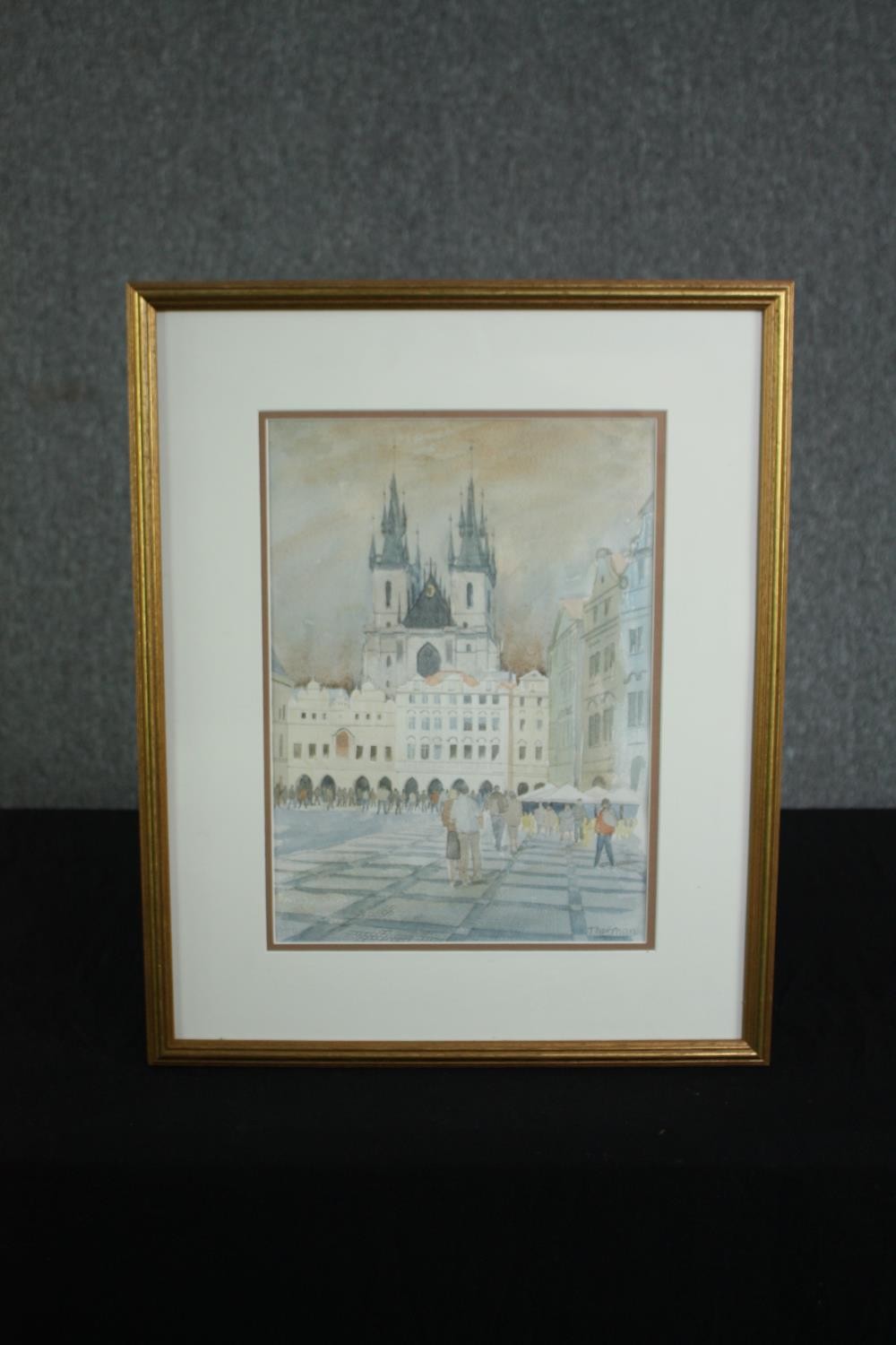 Patricia Thorman. A well executed watercolour of Church of Our Lady before Týn, Prague. Signed lower - Image 2 of 5