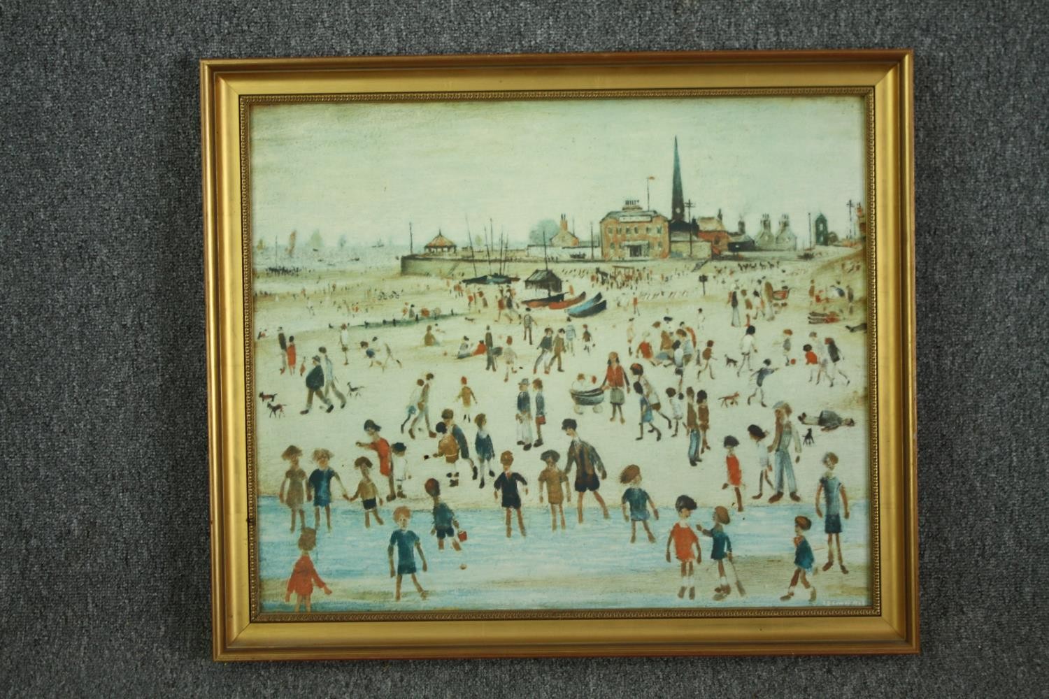 L. S. Lowry. A lithographic reproduction of 'The Seaside'. Published by the Medici Society around - Image 2 of 4