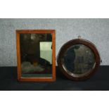 Two vintage wall mirrors. H.40 W.29cm. (largest)