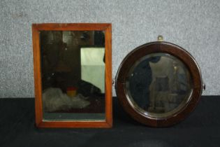 Two vintage wall mirrors. H.40 W.29cm. (largest)