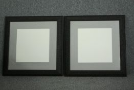Two modern black picture frames with moulded decoration. H.74 W.74cm.