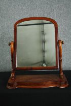 Swing toilet mirror, mid 19th century mahogany. H.63 W.61cm.