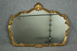 Wall mirror, contemporary in Rococo style frame. H.90 W.120cm.