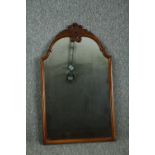 Wall mirror, mid century walnut in an antique style. H.84 W.51cm.