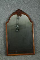 Wall mirror, mid century walnut in an antique style. H.84 W.51cm.