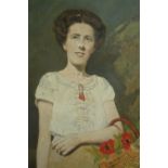 Oil painting on canvas. Portrait of a woman signed with the artist's monogram 'H. W.' and dated