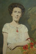 Oil painting on canvas. Portrait of a woman signed with the artist's monogram 'H. W.' and dated