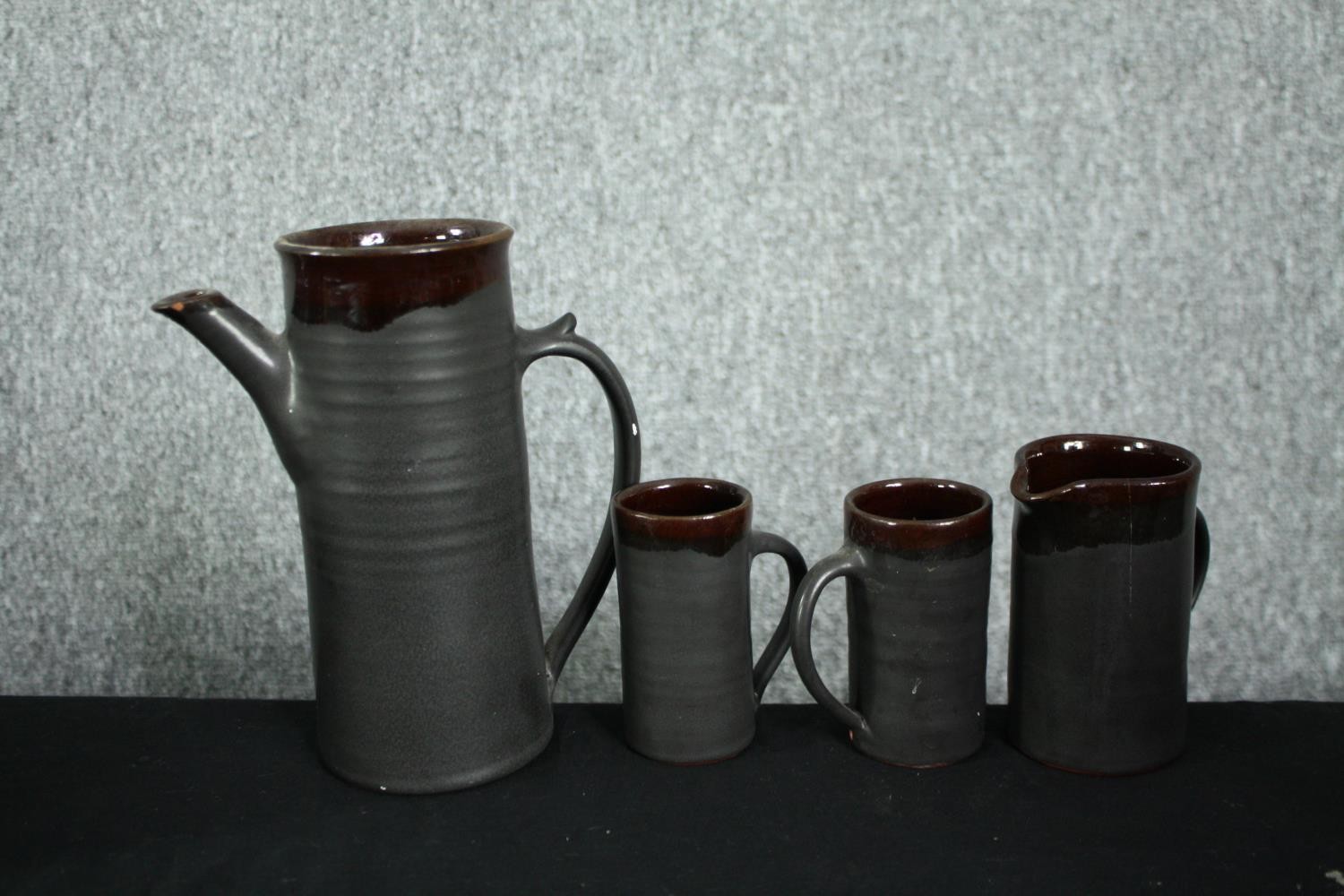 A mixed assortment of stoneware and earthenware pots and vases. Includes a matching coffee pot, jug, - Image 5 of 17