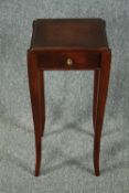 Urn stand or lamp table, early 20th century French oak on slender cabriole supports. H.64 W.33 D.