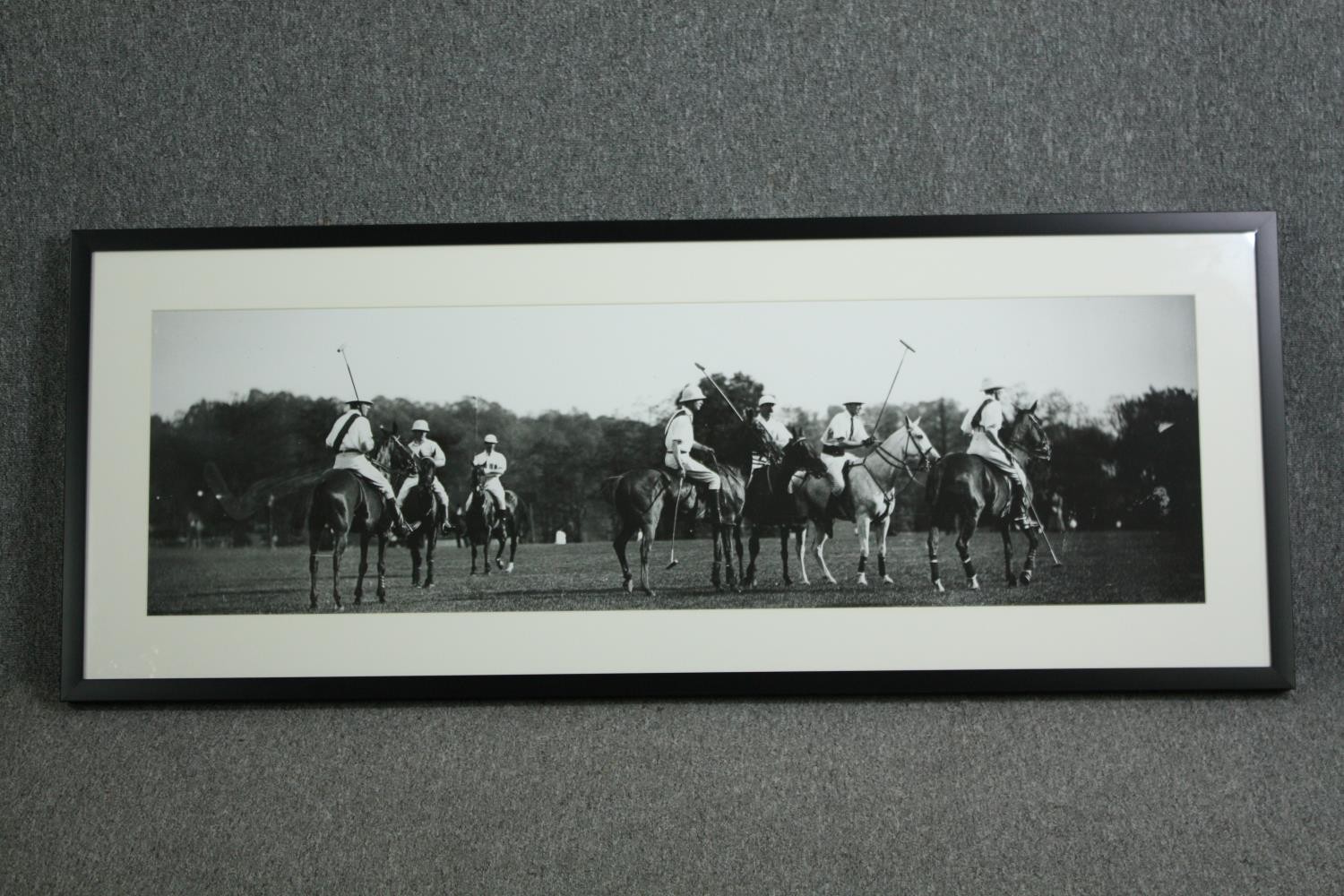 A large panoramic style photograph of a Polo match. A modern reprint. Probably taken in the 1930s - Image 2 of 3