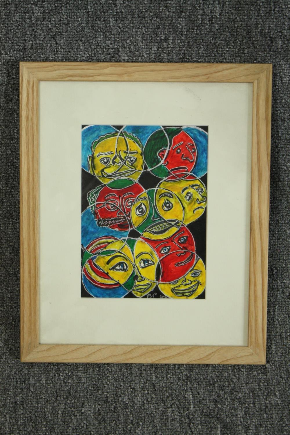 Watercolour. A collection of faces. Signed with initials by 'Bruce Purchase' and dated 2008. - Image 2 of 4
