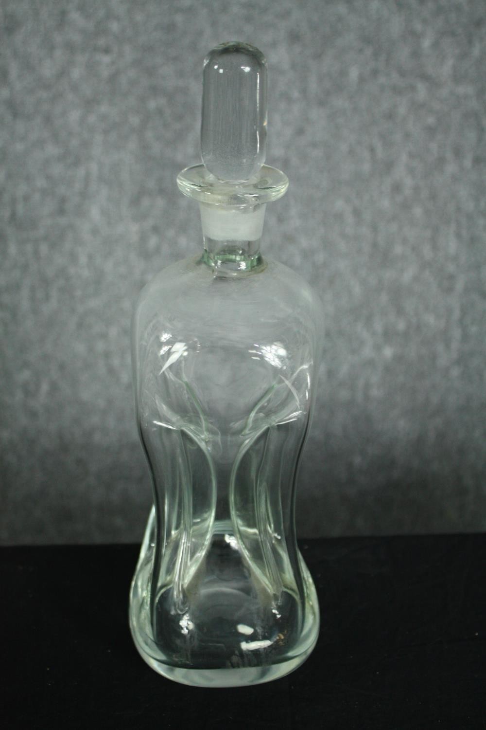 An assortment of early twentieth century glassware including a candlestick, decanter, and lime green - Image 2 of 6