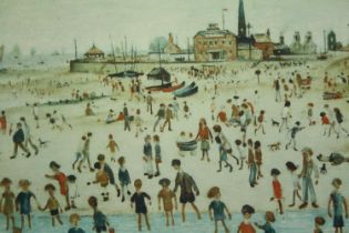 L. S. Lowry. A lithographic reproduction of 'The Seaside'. Published by the Medici Society around