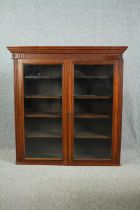 Bookcase section, 19th century walnut. H.126 W.122 D.33cm.