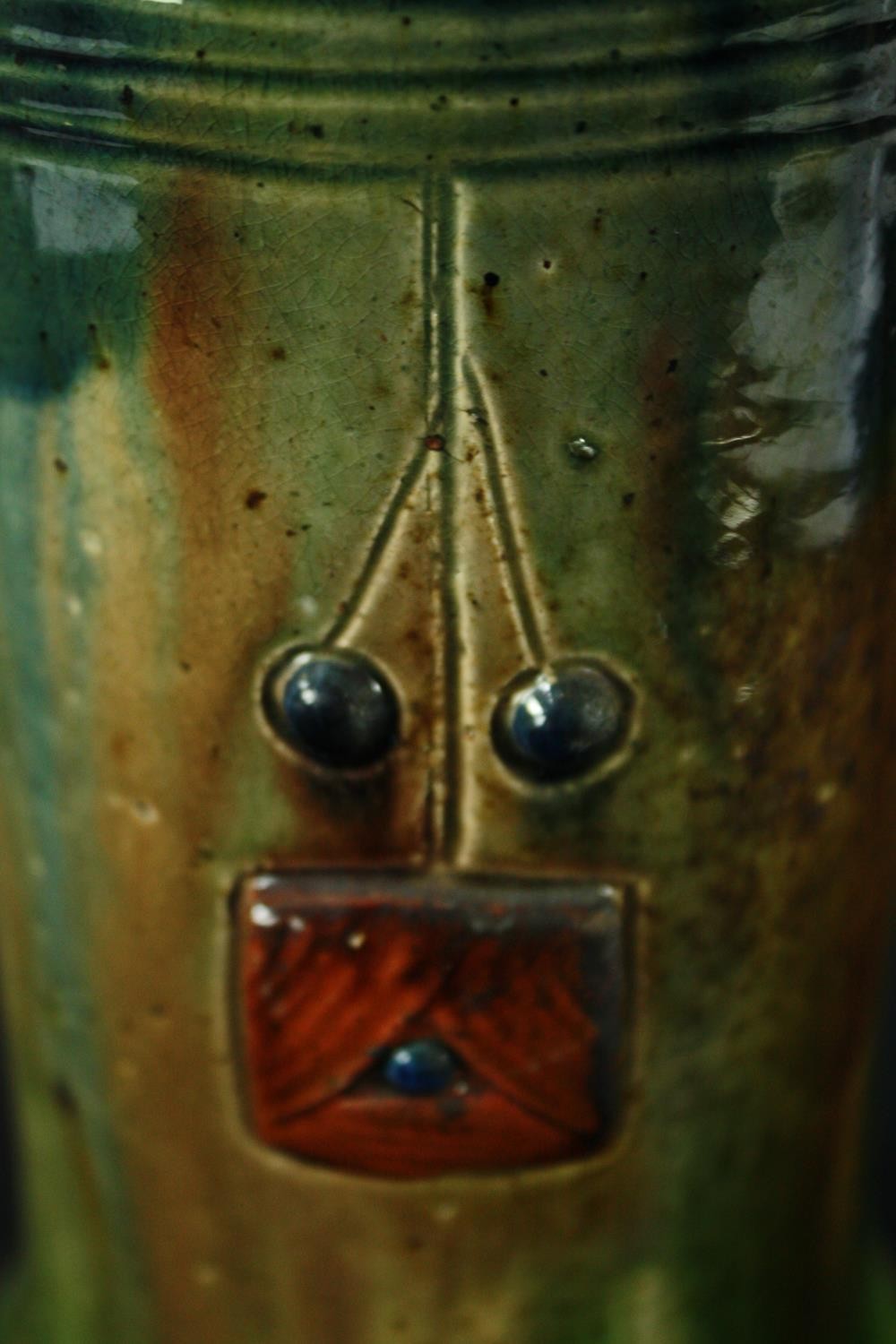 A Flemish Art Deco vase with a stylised watery blue and green glaze decorated with berries. Signed - Image 6 of 6