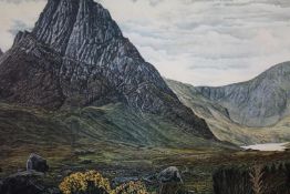 Anthony Cain. Print. Tryfan. Signed untitled in pencil. Dated 1987. H.51 W.61cm. Proceeds from