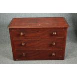 Chest of drawers, Victorian mahogany. H.63 W.91 D.44cm.