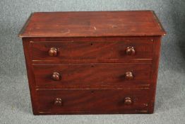 Chest of drawers, Victorian mahogany. H.63 W.91 D.44cm.