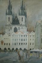 Patricia Thorman. A well executed watercolour of Church of Our Lady before Týn, Prague. Signed lower