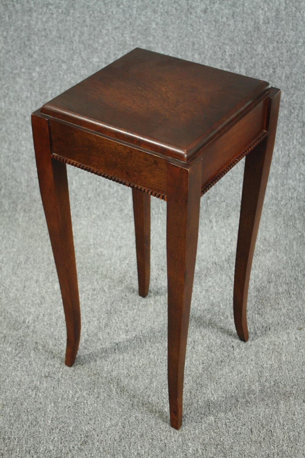 Urn stand or lamp table, early 20th century French oak on slender cabriole supports. H.64 W.33 D. - Image 5 of 5