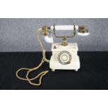 Expoga Denmark. A vintage Danish telephone. Made from Urea-formaldehyde an early plastic. H.29cm.