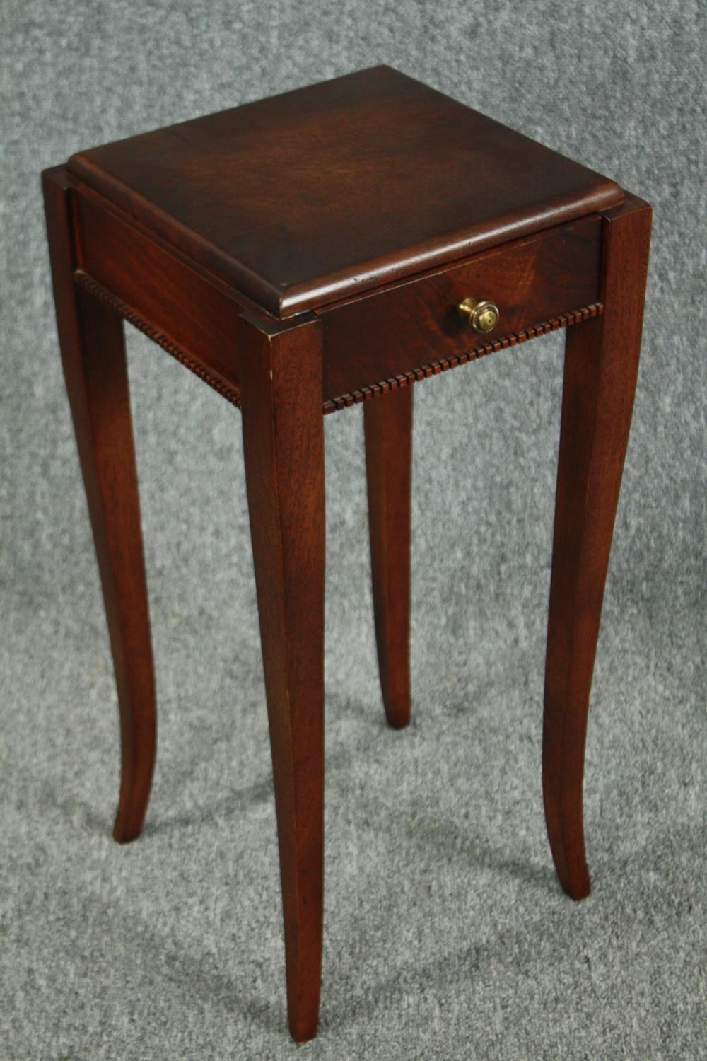 Urn stand or lamp table, early 20th century French oak on slender cabriole supports. H.64 W.33 D. - Image 2 of 5
