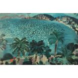 Raoul Duffy. Print. 'A Mediterranean Scene'. In what looks like a much older frame. Lightly faded.