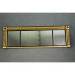 Overmantel mirror, Regency carved giltwood with original triple plate glass. H.52 W.159cm.
