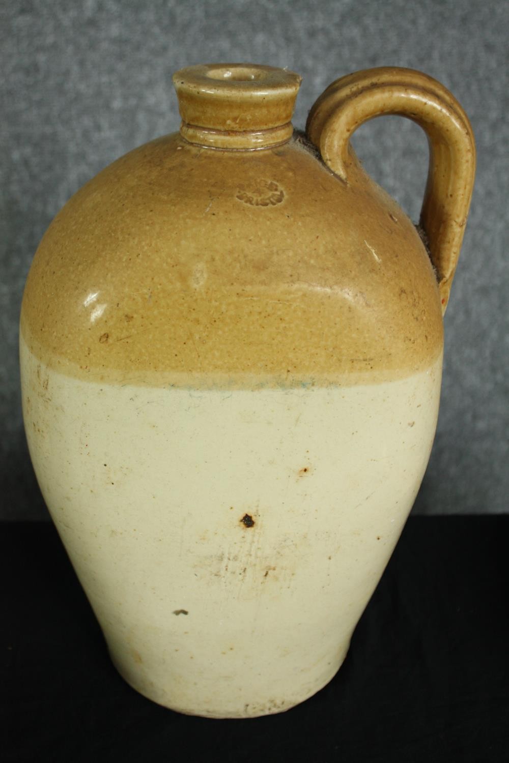 A collection of four 19th century stoneware honey glaze flagons with impressed maker's marks along - Image 2 of 5