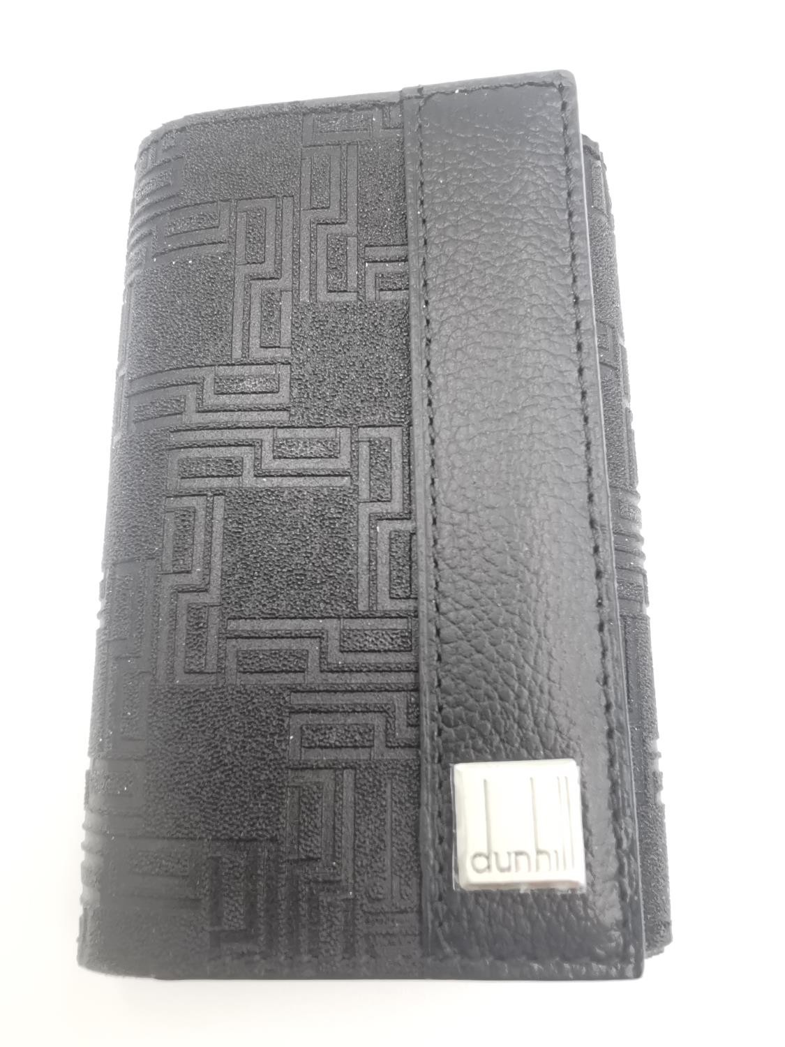 A boxed Dunhill key case and key holder black PVC and leather with impressed monogram design. (holds - Image 4 of 6