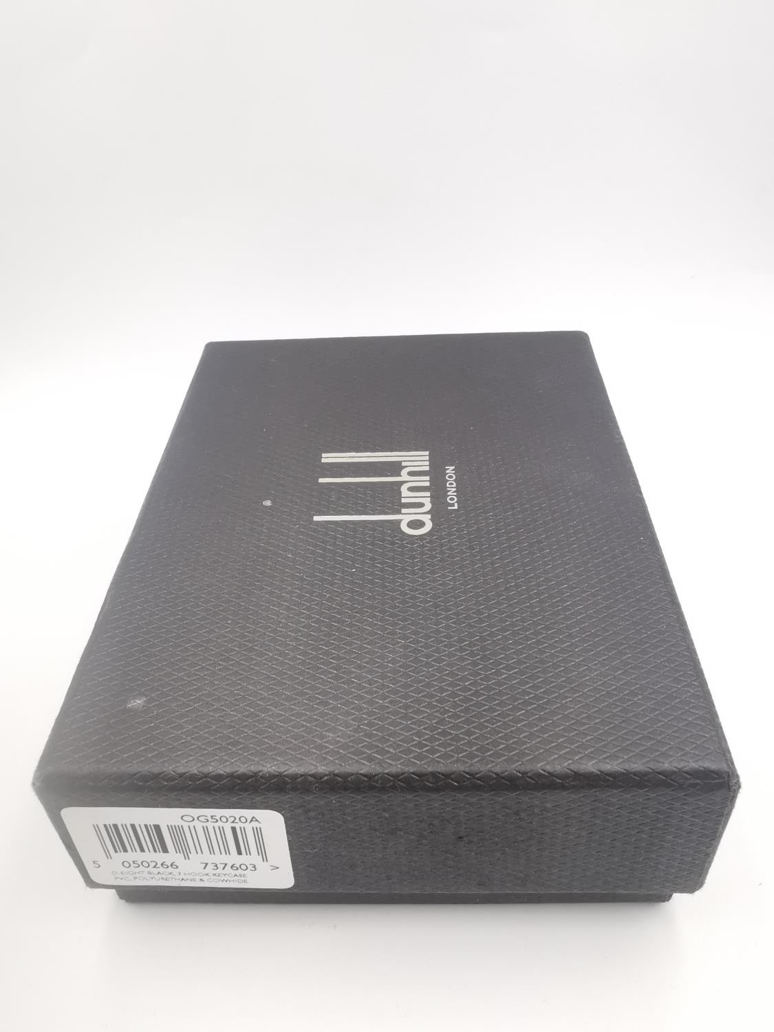 A boxed Dunhill key case and key holder black PVC and leather with impressed monogram design. (holds - Image 6 of 6