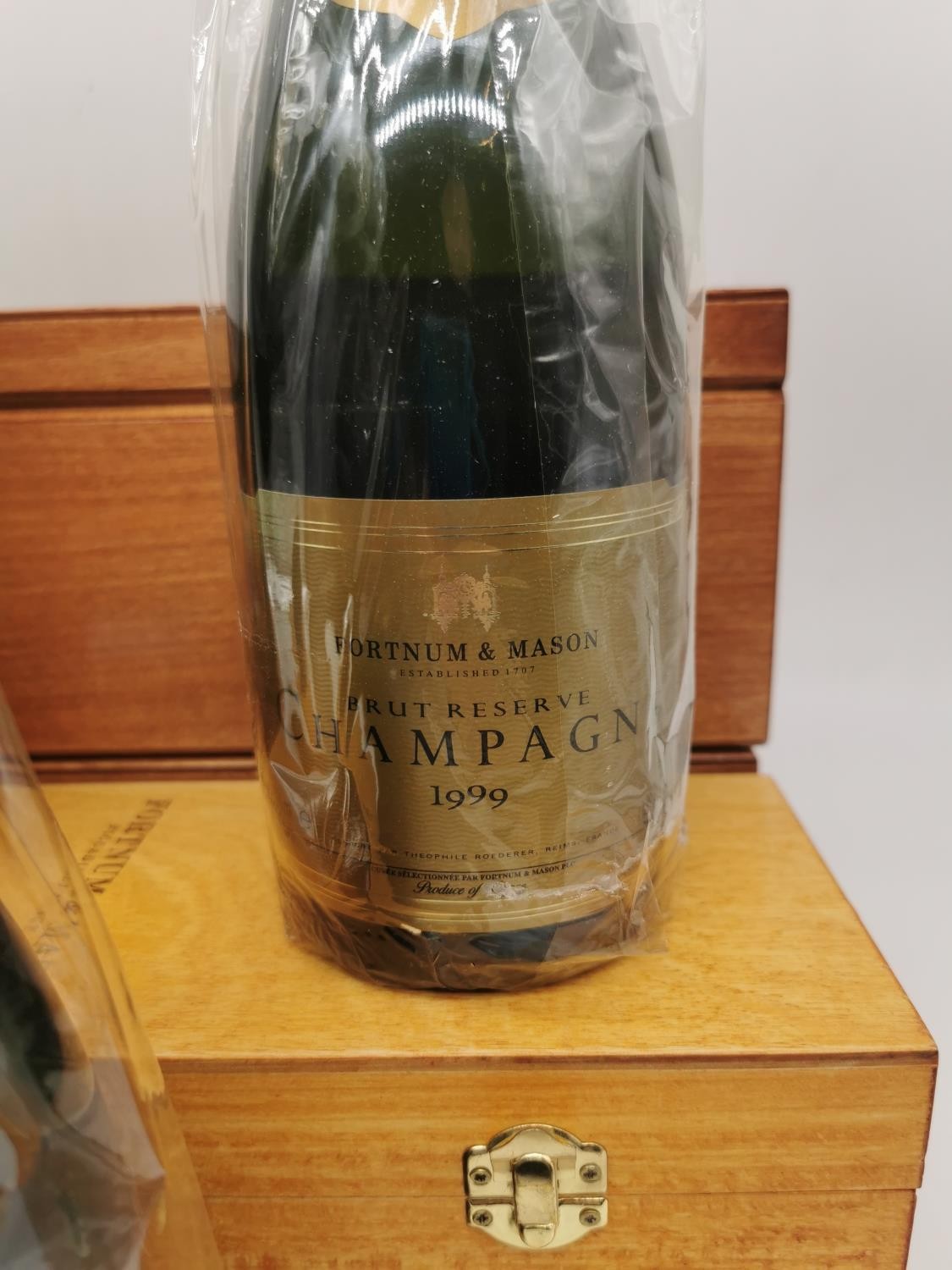 Three Fortnum & Mason boxed Champagne, Brut Reserve, two dated 1999 and one 2002. In wooden - Image 4 of 5