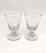 Two early 19th century petal faceted Georgian ale glasses. H.13.5 D.9cm