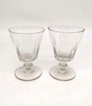 Two early 19th century petal faceted Georgian ale glasses. H.13.5 D.9cm