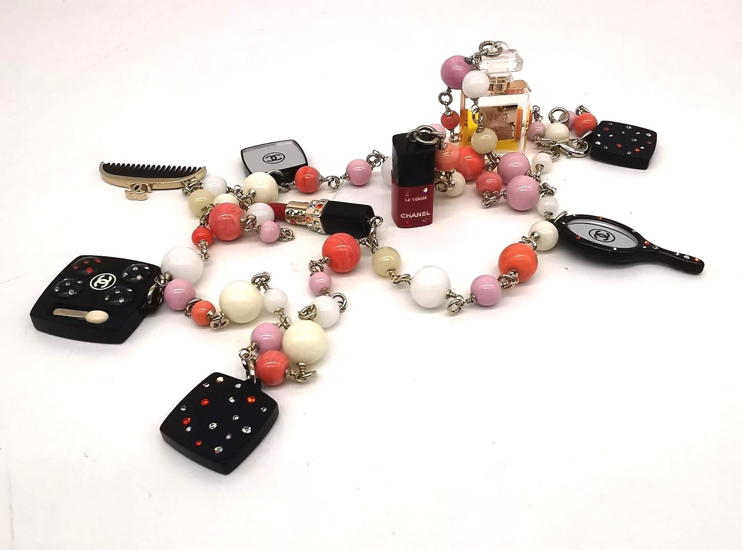 A boxed 2004 Chanel Cosmetics Sautoir necklace. Vintage Perfume and Cosmetics Charms long necklace - Image 4 of 5