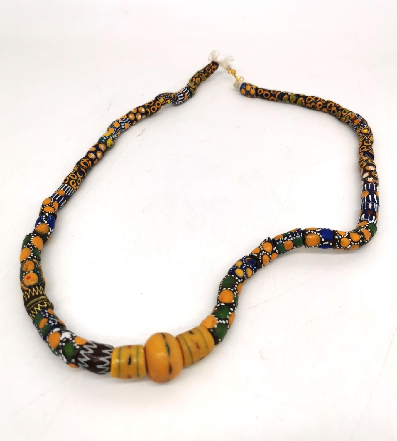 A collection of six African venetian glass trade bead necklaces and two bracelets. The long - Image 7 of 11