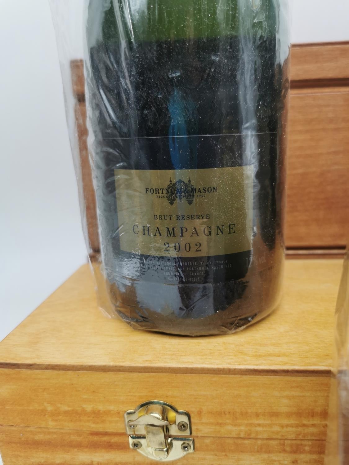 Three Fortnum & Mason boxed Champagne, Brut Reserve, two dated 1999 and one 2002. In wooden - Image 5 of 5