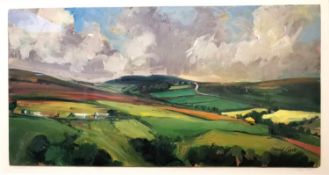 David J. Carr, British (1944 - 2009), oil on canvas, 'Commondale, North Yorkshire', signed and label