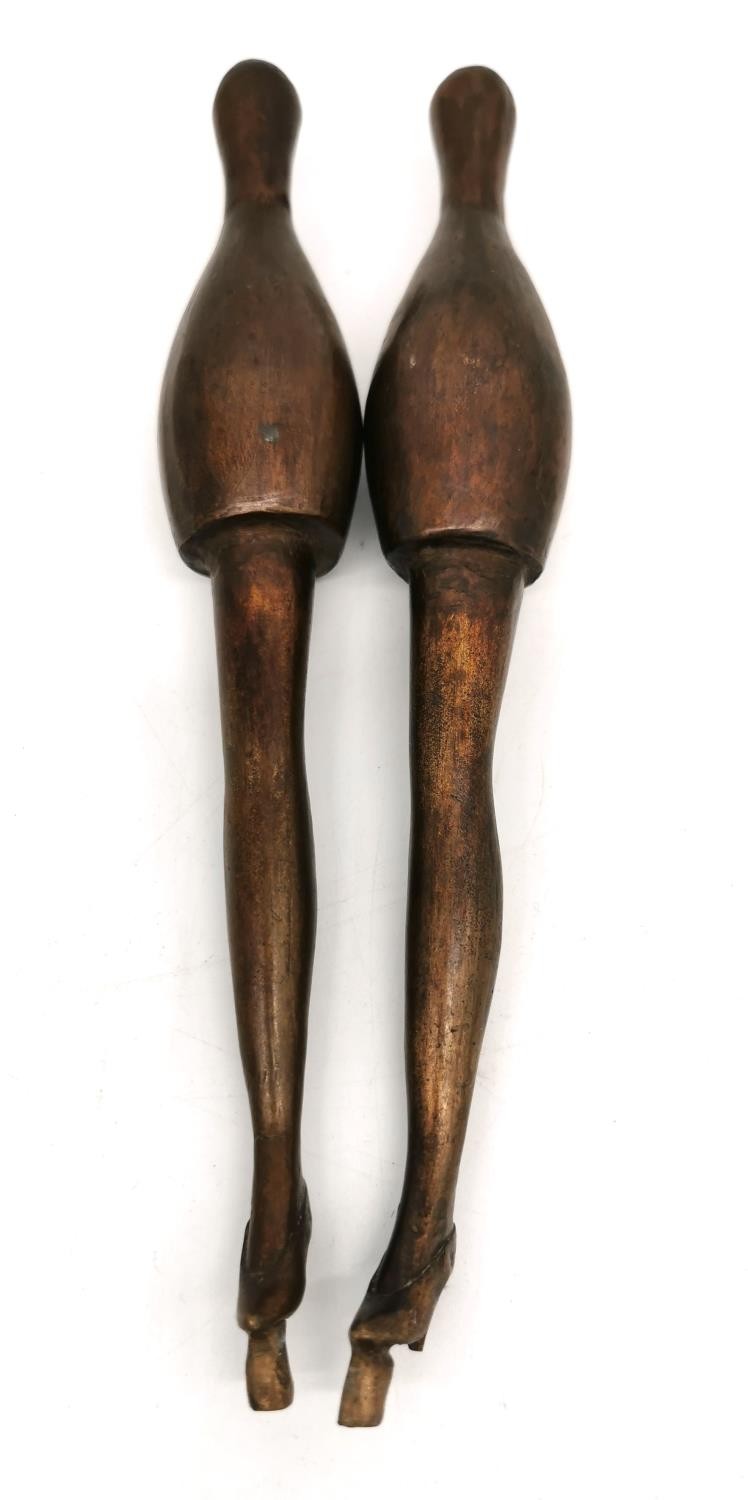 Petrina Stroud (British, born 1972), 'And One too Many', bronze and wood, Bronze bowling pins on - Image 9 of 13