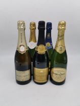 Five Bottles of Champagne: Fortnum & Mason 1994, Louis Roederer Brut, Perrier Jouer Grand Brut,