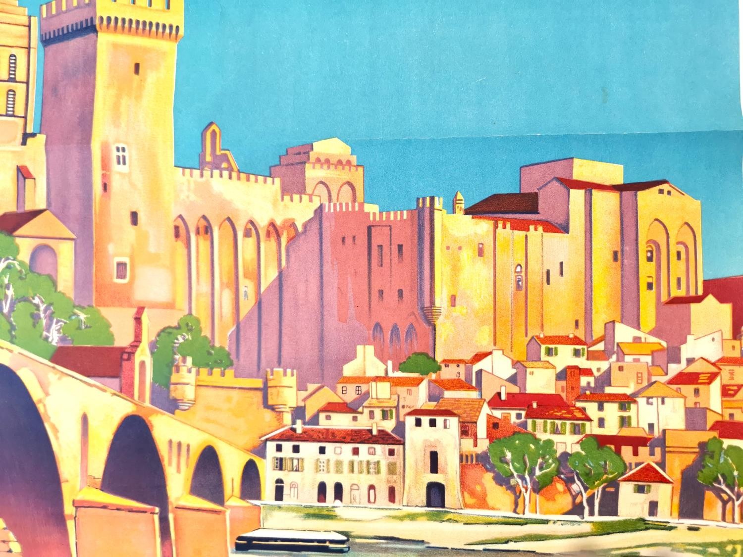 Roger Broders (1883-1953) Avignon, The City of Popes lithographic poster, 1921. H.90 W.60cm - Image 6 of 10
