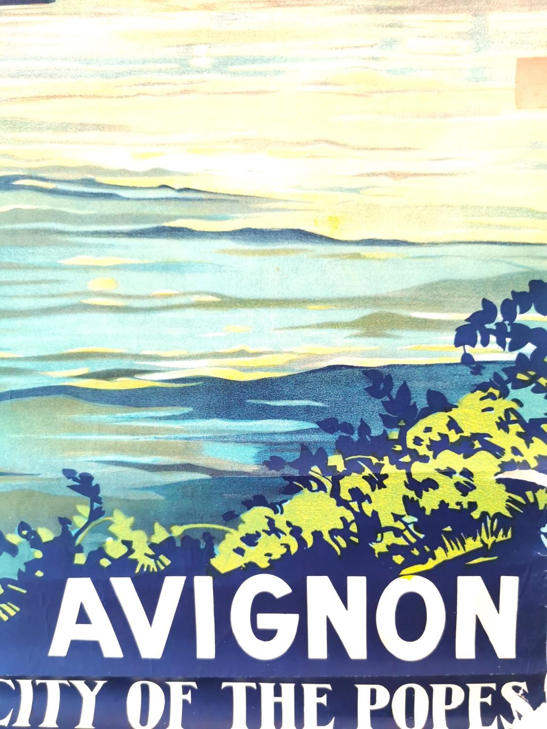 Roger Broders (1883-1953) Avignon, The City of Popes lithographic poster, 1921. H.90 W.60cm - Image 3 of 10