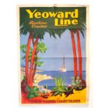 Eric Cawthorne, early 20th century Yeoward Line travel poster, 'Sunshine Cruises to Lisbon, Madeira,