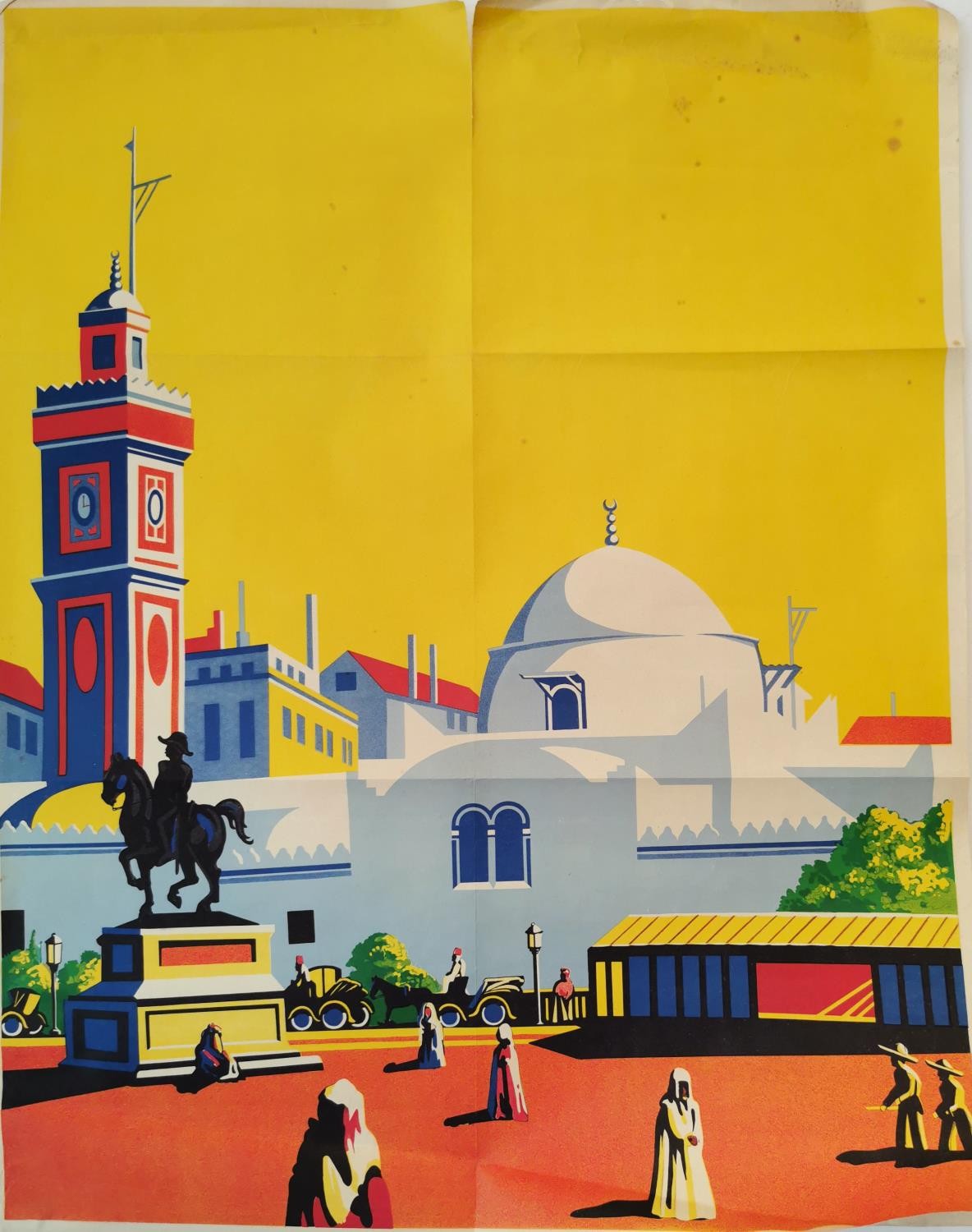 Charles Shepherd (1892-) early 20th century poster of Algiers, Morocco signed SHEP depiction a - Image 2 of 9