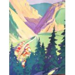 Roger Broders (1883-1953), early 20th century travel alpine poster titled 'From Sunny Shores to